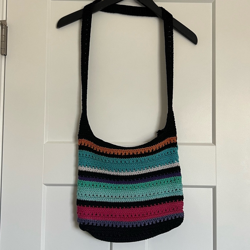 The Sak Y2K Crochet Colorful Hobo Crossbody Bag